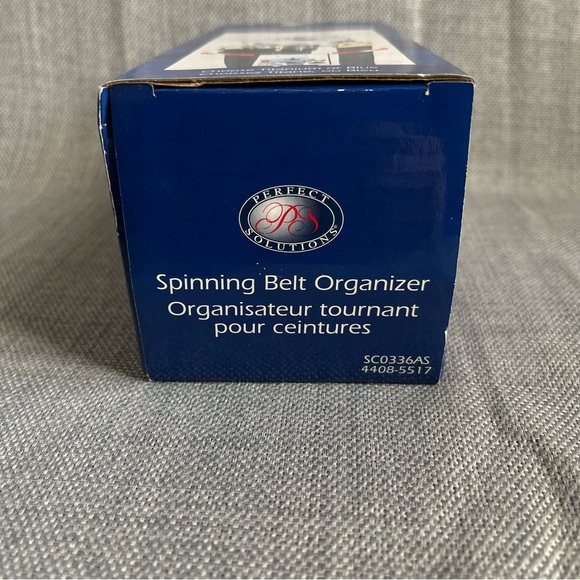 Perfect Solutions Accessories Blue Spinning Double Tier Rotating Belt Organizer - Picture 7 of 11